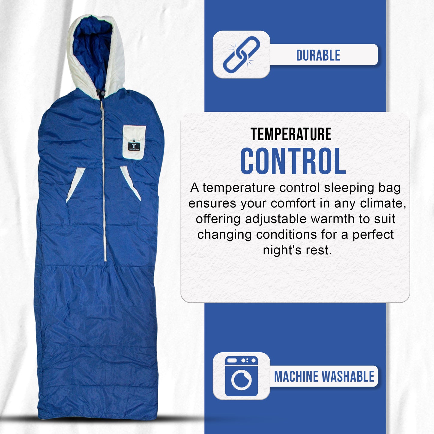 Navy and White Wearable Sleeping Bag